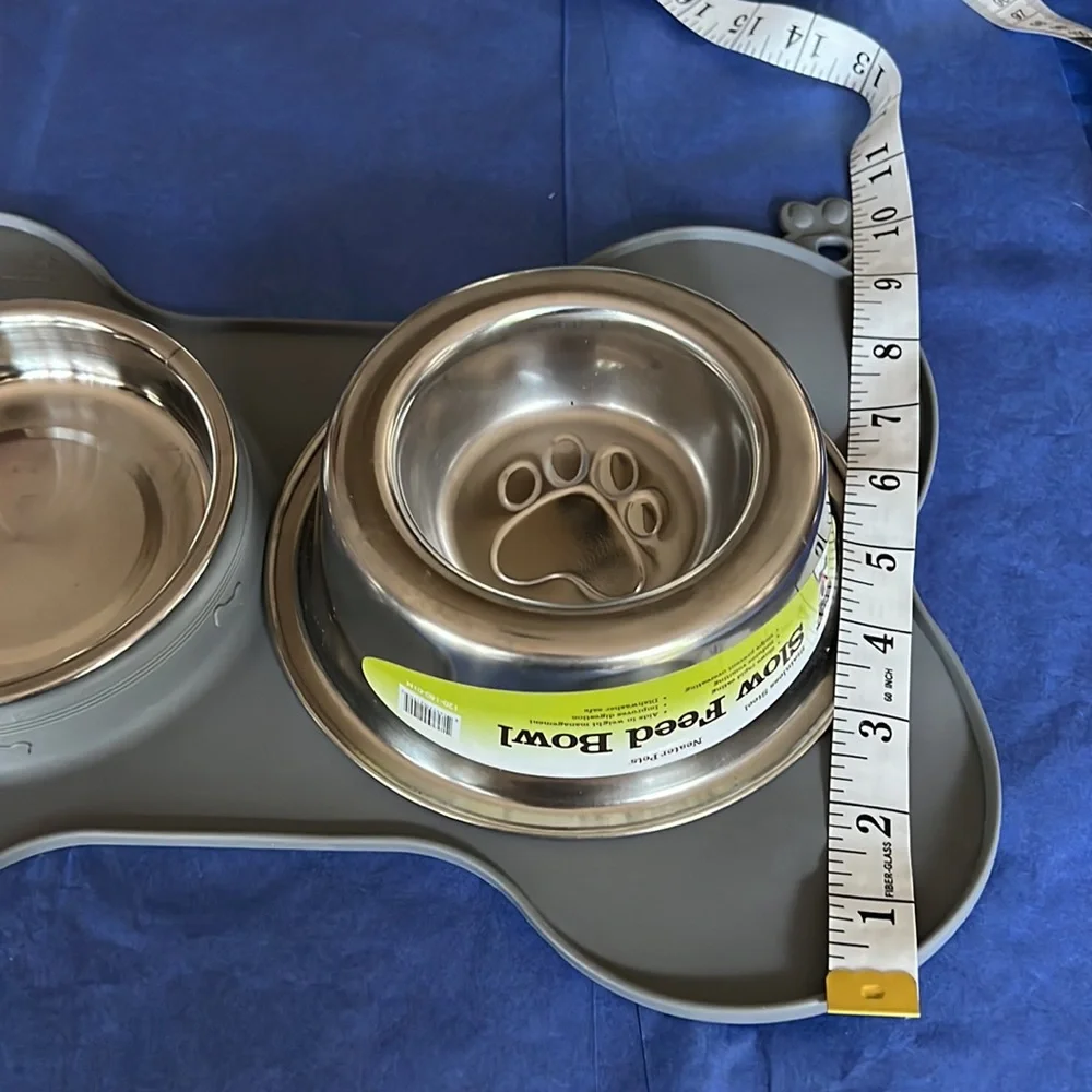 Dog food and water bowl